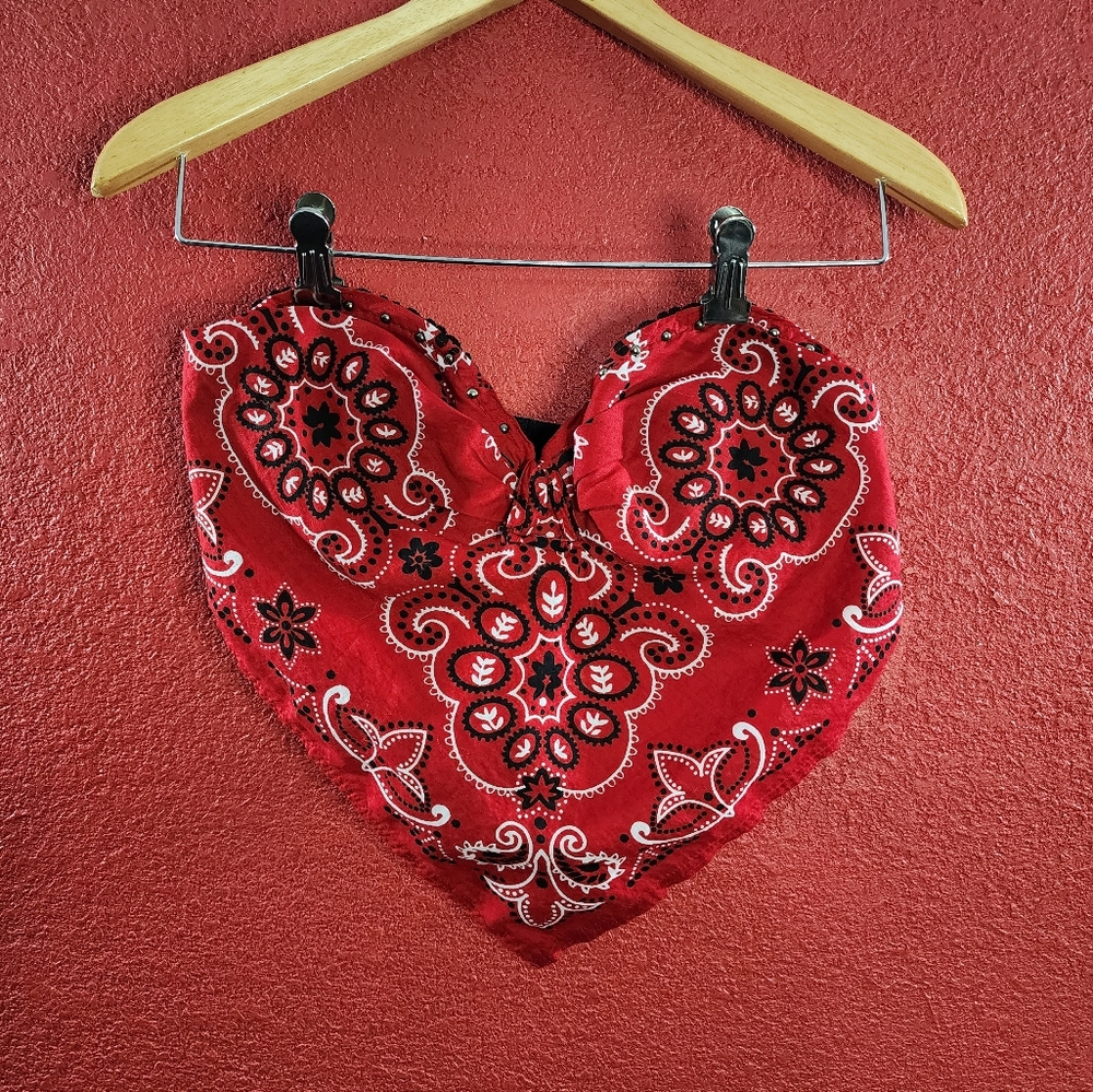 Red Bandana top